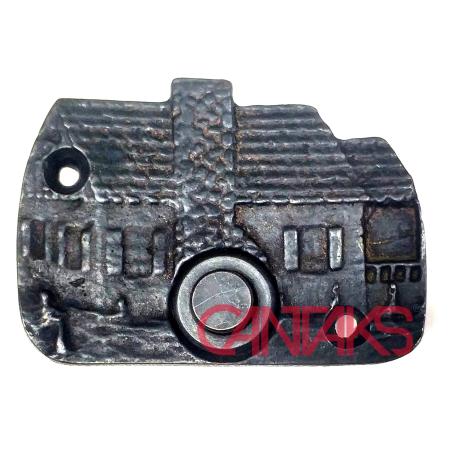 Ev Figürlü Pirinç Zil, 90x70 mm - Vintage, Antik ve Nostaljik Stil Kapı Zil