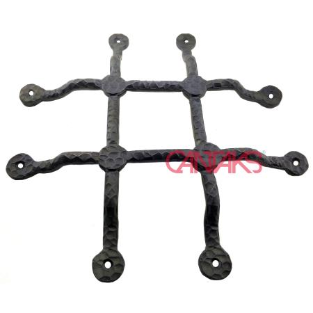 Pirinç Gözetleme Kafesi 25 cm - Antik, Vintage, Otantik Stil Nokta Dövme Desenli Parmaklık