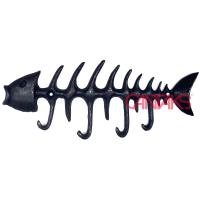 Kılçık Askı, 200x80 mm - Pirinç, Antika, Marin, Deniz Stil Balık Kılçığı Figürlü Dekoratif Askılık