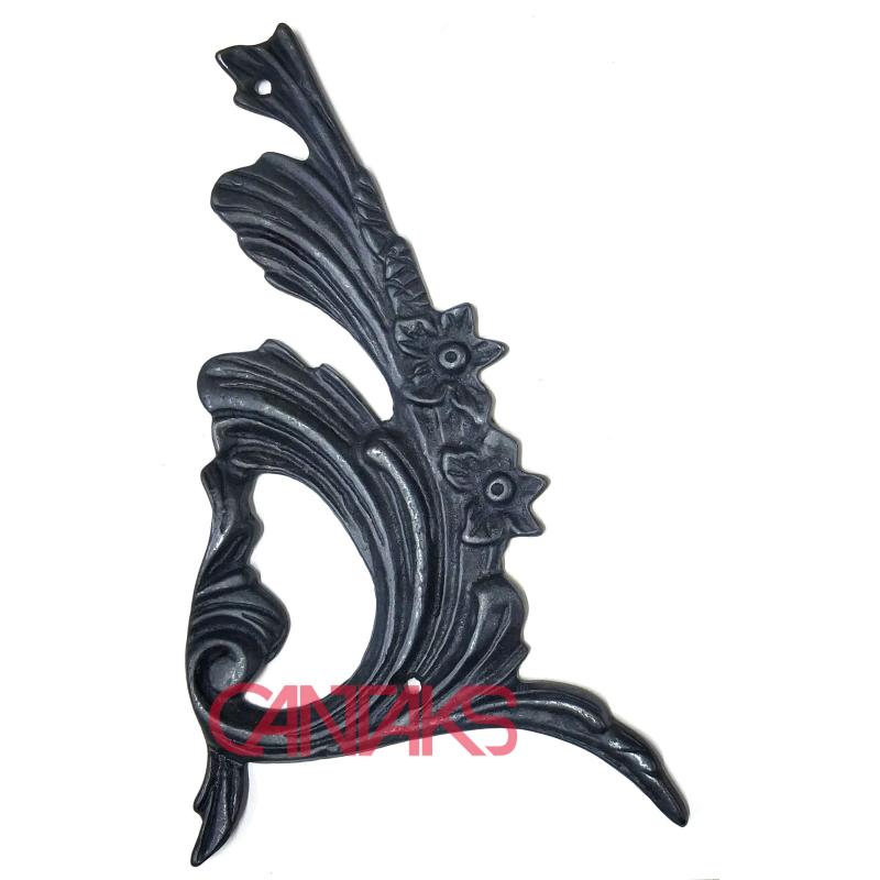 Sol Köşe Süs Aksesuarı, 185x115 mm - Pirinç Dekoratif, Vintage ve Antik Stil Tasarım Mobilya Dekoru