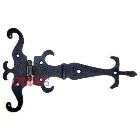 Kuyruklu Süslü Menteşe, 280x175 mm - Vintage, Rustik ve Antik Büyük Boy, Pirinç Dekoratif Menteşe