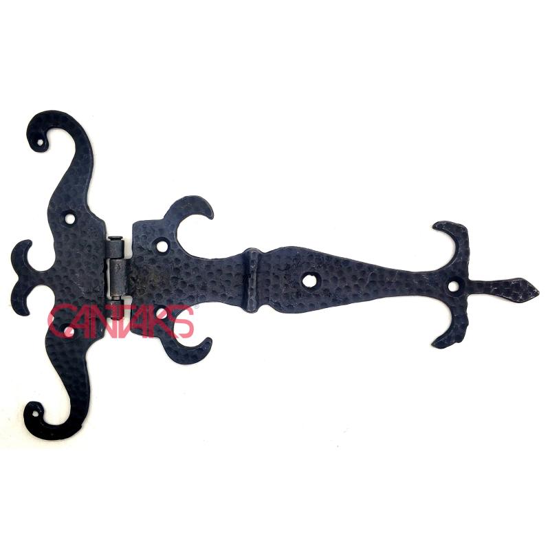 Kuyruklu Süslü Menteşe, 280x175 mm - Vintage, Rustik ve Antik Büyük Boy, Pirinç Dekoratif Menteşe
